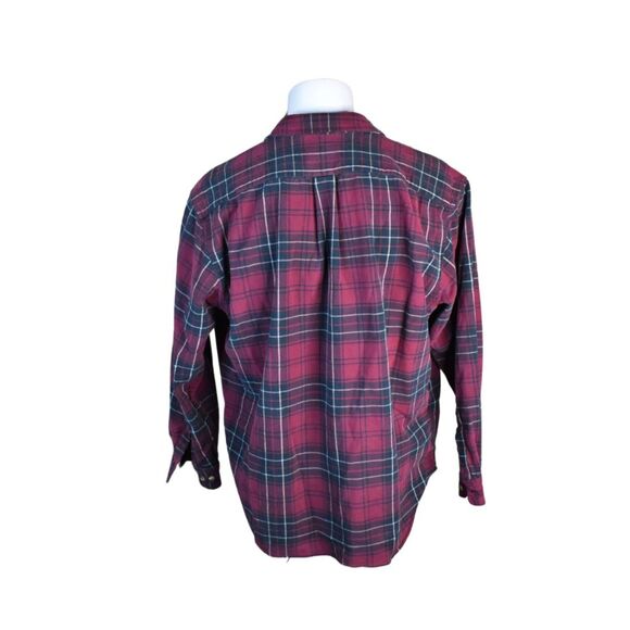 Eddie Bauer Flannel Red Black Tartan Plaid Mens XL - Picture 3 of 6